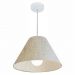 Pendente Cone Md-4078 Cúpula em Tecido 25-40x15cm Rústico Bege - Bivolt