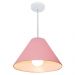 Pendente Cone Md-4078 Cúpula em Tecido 25-40x15cm Rosa Bebê - Bivolt