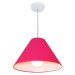 Pendente Cone Md-4078 Cúpula em Tecido 25-40x15cm Rosa Pink - Bivolt