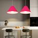 Pendente Cone Md-4078 Cúpula em Tecido 25-40x15cm Rosa Pink - Bivolt