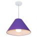 Pendente Cone Md-4078 Cúpula em Tecido 25-40x15cm Roxo - Bivolt