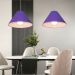 Pendente Cone Md-4078 Cúpula em Tecido 25-40x15cm Roxo - Bivolt
