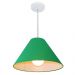 Pendente Cone Md-4078 Cúpula em Tecido 25-40x15cm Verde Folha - Bivolt