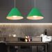 Pendente Cone Md-4078 Cúpula em Tecido 25-40x15cm Verde Folha - Bivolt