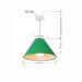 Pendente Cone Md-4078 Cúpula em Tecido 25-40x15cm Verde Folha - Bivolt