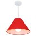 Pendente Cone Md-4078 Cúpula em Tecido 25-40x15cm Vermelho - Bivolt