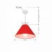 Pendente Cone Md-4078 Cúpula em Tecido 25-40x15cm Vermelho - Bivolt