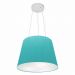 Pendente Cone Md-4152 Cúpula em Tecido 30/40x30cm Azul Turquesa - Bivolt