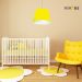 Pendente Cone Md-4155 Cúpula em Tecido 30/40x30cm Amarelo - Bivolt