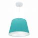 Pendente Cone Md-4155 Cúpula em Tecido 30/40x30cm Azul Turquesa - Bivolt