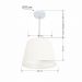 Pendente Cone Md-4155 Cúpula em Tecido 30/40x30cm Branco - Bivolt