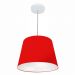 Pendente Cone Md-4155 Cúpula em Tecido 30/40x30cm Vermelho - Bivolt
