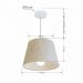 Pendente Cone Md-4240 Cúpula em Tecido 30/40x30cm Rústico Bege - Bivolt