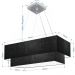 Pendente Duplo Retangular Vivare Md-4138 Cúpula em Tecido 70x30cm x 60x25cm Preto - Bivolt