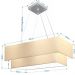Pendente Duplo Retangular Vivare Md-4321 Cúpula em Tecido 80x40cm x 70x30cm Algodão Crú - Bivolt