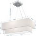 Pendente Duplo Retangular Vivare Md-4321 Cúpula em Tecido 80x40cm x 70x30cm Branco - Bivolt