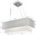 Pendente Duplo Retangular Vivare Md-4321 Cúpula em Tecido 80x40cm x 70x30cm CZ/BR - Bivolt
