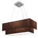 Pendente Duplo Retangular Vivare Md-4321 Cúpula em Tecido 80x40cm x 70x30cm Café - Bivolt