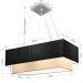 Pendente Duplo Retangular Vivare Md-4321 Cúpula em Tecido 80x40cm x 70x30cm PR/LA - Bivolt