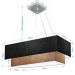 Pendente Duplo Retangular Vivare Md-4321 Cúpula em Tecido 80x40cm x 70x30cm PR/LP - Bivolt