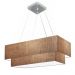 Pendente Duplo Retangular Vivare Md-4321 Cúpula em Tecido 80x40cm x 70x30cm Palha - Bivolt