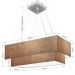 Pendente Duplo Retangular Vivare Md-4321 Cúpula em Tecido 80x40cm x 70x30cm Palha - Bivolt
