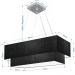 Pendente Duplo Retangular Vivare Md-4321 Cúpula em Tecido 80x40cm x 70x30cm Preto - Bivolt
