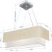 Pendente Duplo Retangular Vivare Md-4321 Cúpula em Tecido 80x40cm x 70x30cm RST/BR - Bivolt