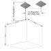 Pendente Quadrada C/ Desvio Md-4269 Cúpula em Tecido 30/40x40cm Branco - Bivolt