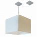 Pendente Quadrada C/ Desvio Md-4269 Cúpula em Tecido 30/40x40cm Linho Bege - Bivolt
