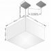 Pendente Quadrada C/ Desvio Md-4271 Cúpula em Tecido 30/40x40cm Branco - Bivolt