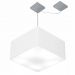 Pendente Quadrado C/ Desvio Md-4270 Cúpula em Tecido 30/35x35cm Branco - Bivolt