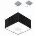 Pendente Quadrado C/ Desvio Md-4270 Cúpula em Tecido 30/35x35cm Preto - Bivolt
