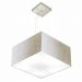 Pendente Quadrado Md-4005 Cúpula em Tecido 21-35x35cm Linho Bege - Bivolt
