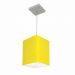 Pendente Quadrado Md-4007 Cúpula em Tecido 25/16x16cm Amarelo - Bivolt