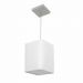 Pendente Quadrado Md-4007 Cúpula em Tecido 25/16x16cm Branco - Bivolt