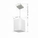 Pendente Quadrado Md-4007 Cúpula em Tecido 25/16x16cm Branco - Bivolt