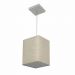 Pendente Quadrado Md-4007 Cúpula em Tecido 25/16x16cm Rústico Bege - Bivolt