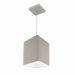 Pendente Quadrado Md-4007 Cúpula em Tecido 25/16x16cm Rústico Cinza - Bivolt