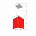 Pendente Quadrado Md-4007 Cúpula em Tecido 25/16x16cm Vermelho - Bivolt