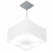 Pendente Quadrado Md-4020 Cúpula em Tecido 21/35x35cm Branco - Bivolt