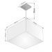 Pendente Quadrado Md-4020 Cúpula em Tecido 21/35x35cm Branco - Bivolt