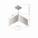 Pendente Quadrado Md-4020 Cúpula em Tecido 21/35x35cm Linho Bege - Bivolt