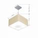 Pendente Quadrado Md-4020 Cúpula em Tecido 21/35x35cm Rústico Bege - Bivolt