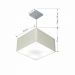 Pendente Quadrado Md-4020 Cúpula em Tecido 21/35x35cm Rústico Cinza - Bivolt