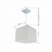 Pendente Quadrado Md-4058 Cúpula em Tecido 21/25x25cm Branco - Bivolt