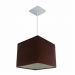 Pendente Quadrado Md-4058 Cúpula em Tecido 21/25x25cm Café - Bivolt