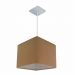 Pendente Quadrado Md-4058 Cúpula em Tecido 21/25x25cm Palha - Bivolt