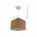 Pendente Quadrado Md-4058 Cúpula em Tecido 21/25x25cm Palha - Bivolt