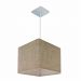 Pendente Quadrado Md-4058 Cúpula em Tecido 21/25x25cm Rústico Bege - Bivolt